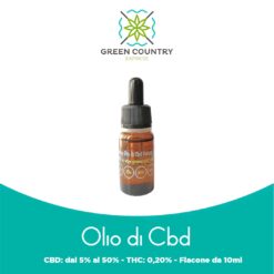 Olio di Cbd Green Country Flacone da 10ml Thc < 0,20%