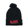 Raw Pompom Hats Black